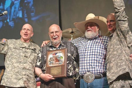 (L-R): Major General Gregg Martin, Rosenthal, Daniels and Command Sgt. Major Corbly. 
