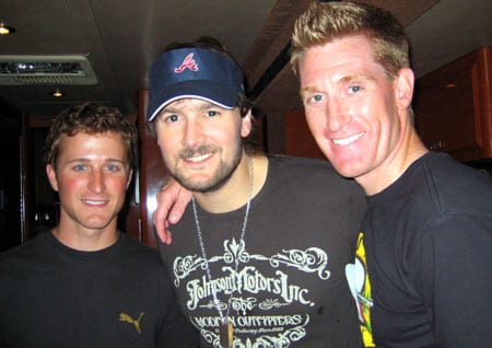  Capitol Records Nashville artist Eric Church was proud to host Kasey Kahne, driver of the #9 Budweiser Dodge in the NASCAR Sprint Cup Series, and ESPN 's lead NASCAR reporter Marty Smith at his sold-out show in Johnson City, TN last night. Church will be part of a feature on Kahne that is slated to air on ESPN’s pre-race show on August 2.    pictured, l to r: Kahne, Church, Smith  Tune in to see Eric Church Perform “Ain’t Killed Me Yet” on  The Late Late Show with Craig Ferguson on Monday at 12:35am ET/PT on CBS!