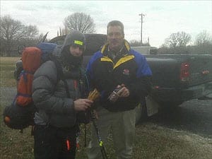 Keith @chickendoctor22 from Union City stopD by to give me some goggles;hand warmers & a root beer! People are so nic 