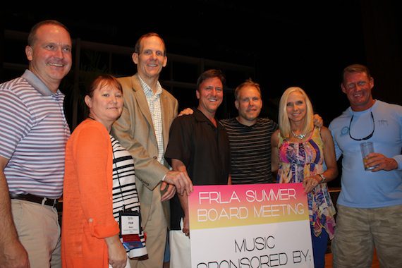 Pictured (from l-to-r): Hilton Fort Lauderdale Managing Director Kevin Speidel, Wyndham-Tampa Bay GM Pam Avery, BMI’s Dan Spears, Incoming FRLA Chairman and Ritz Carlton-Amelia Island GM Jim McManemon, Danny Myrick, FRLA President & CEO Carol Dover and Tradewinds Island Resorts President Keith Overton.