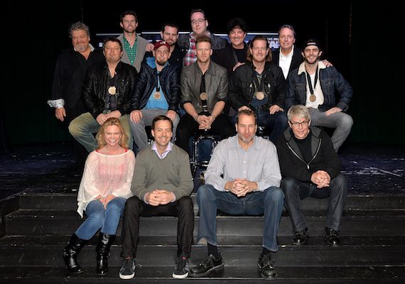 Pictured (Back row, L-R): Big Red Toe Music’s Craig Wiseman, ASCAP’s Ryan Beuschel, Big Red Mountain's Seth England, producer Joey Moi, Big Machine Label Group’s Scott Borchetta, and BMI’s Jody Williams; (Middle row, L-R): co-writers Rodney Clawson and Chris Tompkins, Florida Georgia Line’s Brian Kelley and Tyler Hubbard, and co-writer Thomas Rhett; (Front row, L-R): CMA’s Brandi Simms, Republic Nashville’s Matthew Hargis, EMI Blackwood Music Publishing’s Tom Luteran, and Republic Nashville’s Jimmy Harnen. Photo credit: Rick Diamond