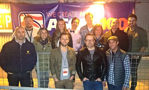 Pictured (Front row, L-R): ASCAP's Robert Filhart, songwriters Aaron Eshuis and Deric Ruttan, and ASCAP's Michael Martin. (Back row, L-R):Songwriter Josh Osborne, City National Bank's Mandy Gallagher, ASCAP's Evyn Mustoe, and songwriters JT Harding, Matt Jenkins, Marla Cannon-Goodman, Jon Nite and Matthew McGinn.