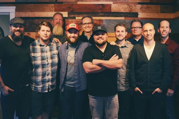 Pictured (L-R): Jon Poole, David Hart, JJ Weeks Band; Scott Brickell, Brickhouse Entertainment; Cody Preston, JJ Weeks Band; John Mays, Centricity Music; JJ Weeks; Jon Sell, Steve Ford, Chad Segura, Ben Stauffer, Centricity Music