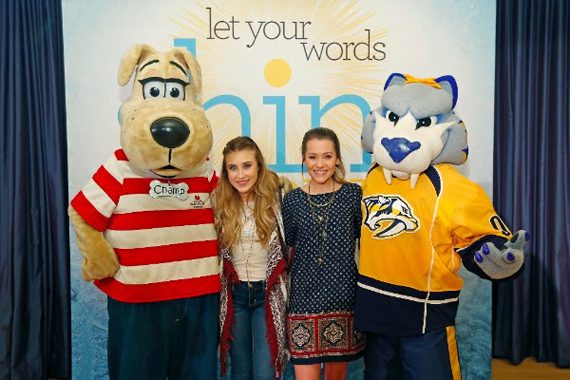CMA Award winners Maddie & Tae join Monroe Carell Jr. Children’s Hospital at Vanderbilt and the Nashville Predators in launching the “Shine Bright” campaign in Middle Tennessee. Photo: Joe Howell / Vanderbilt