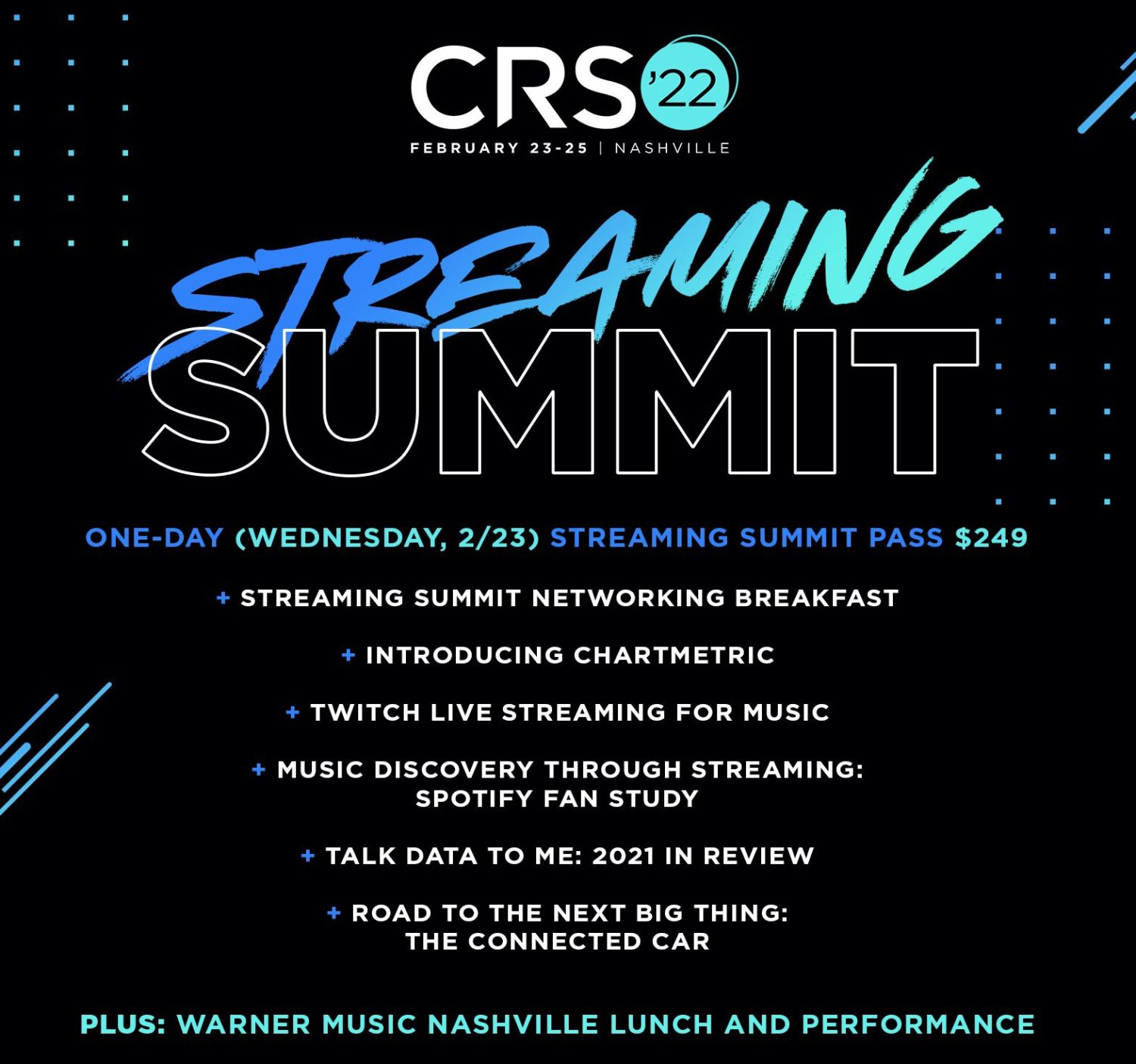 Expanded All-Day “Streaming Summit” To Kick Off CRS 2022 - MusicRow.com