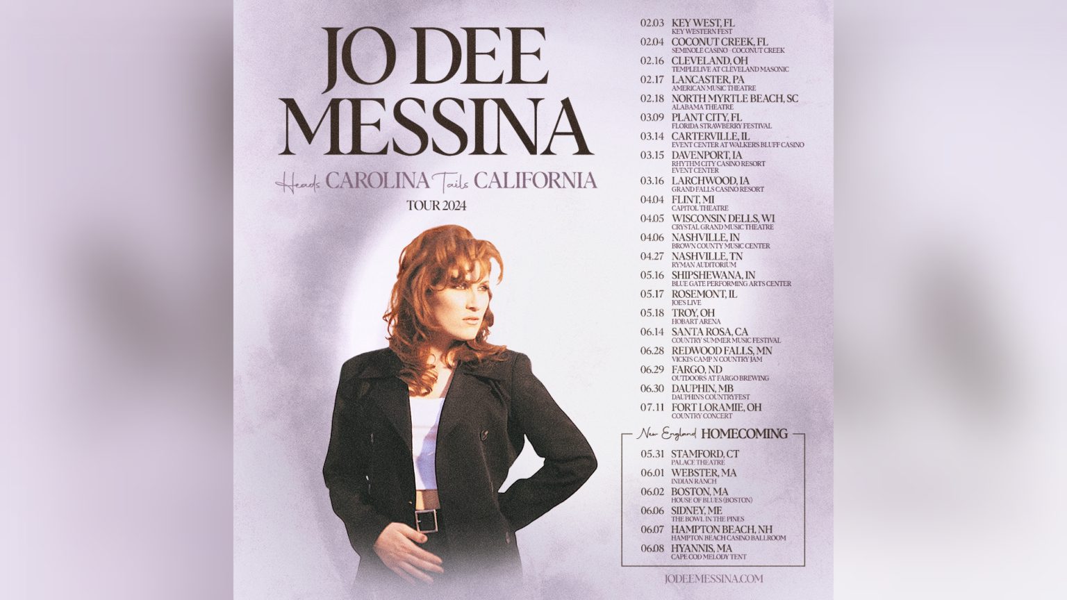 Jo Dee Messina Extends 'Heads Carolina, Tails California Tour' Into